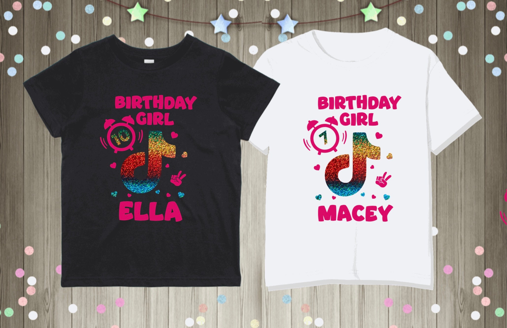 Personalised Tik Tok Birthday Girls T Shirt Viral Party Kids Etsy UK