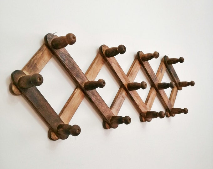 Vintage Style Wood Accordion Hanger Brown Accordion Hanger Etsy