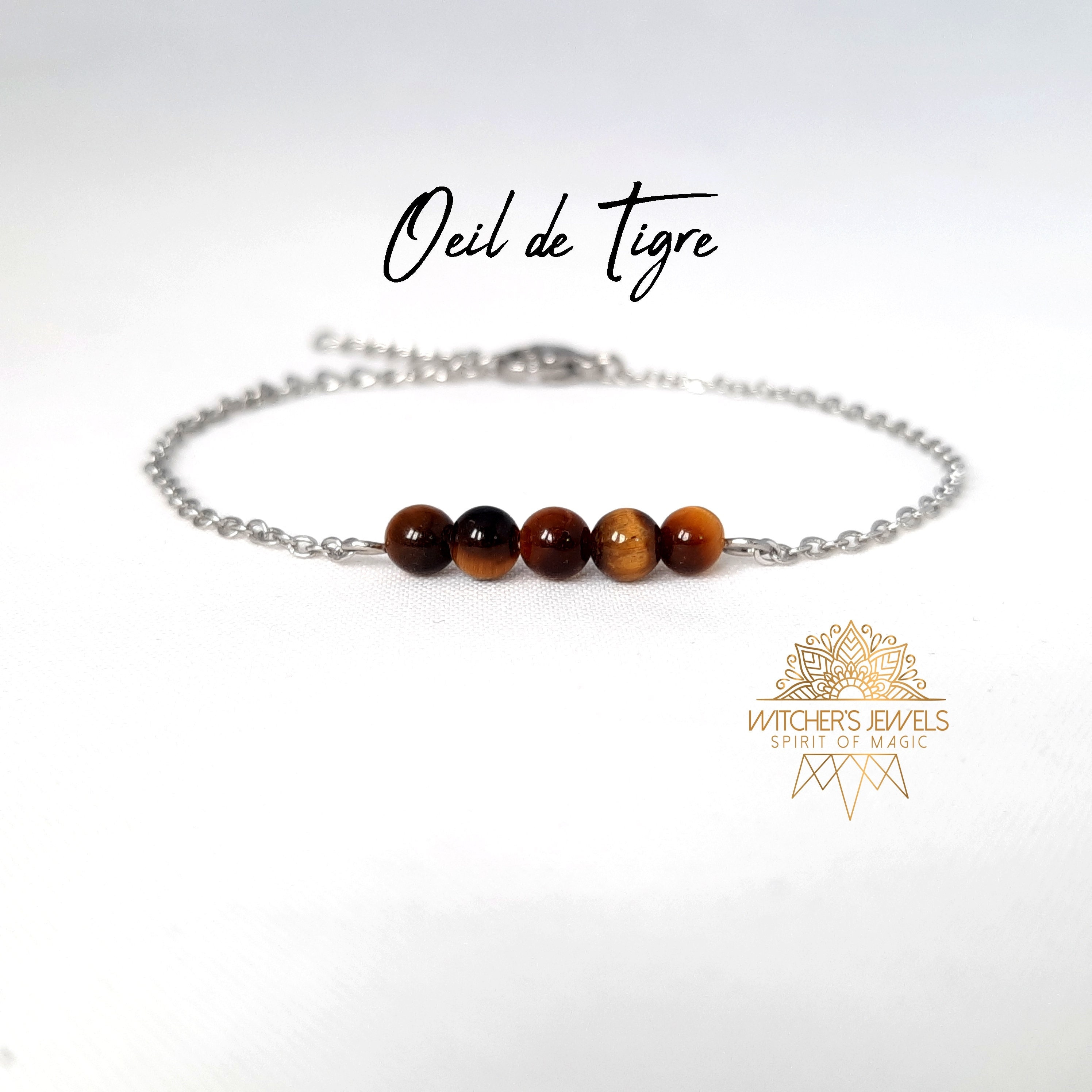 Tiger's Eye Bracelet Stainless Steel, Silver or Gold, 4mm Natural Stones, Gift for Woman, Elegant Minimalist Bracelet