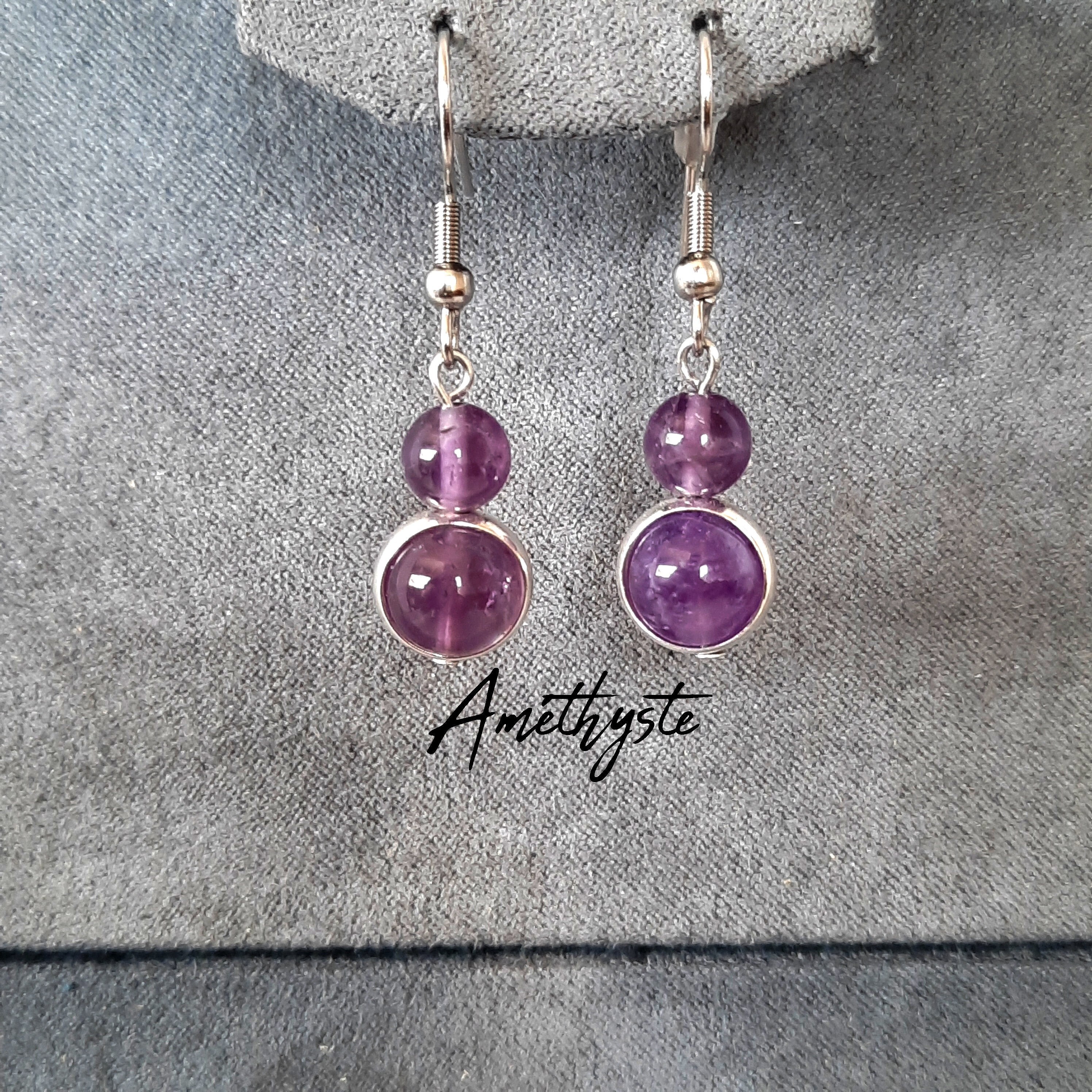 Boucles D'Oreilles En Argent 925 - Avec Roses En Améthyste, Perles D'Eau Douce Et Camées Cornaline - Neuf Avec étiquettes