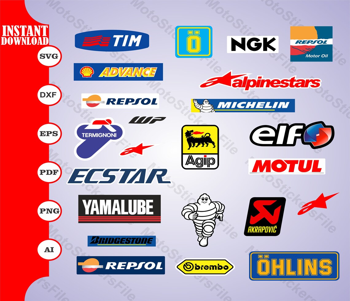 Motorcycle Brands Logo Graphic Design Kit Sponsorship Logos Etsy
