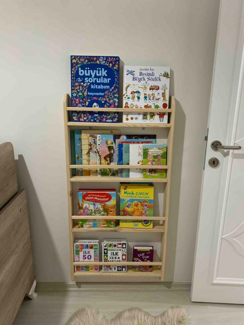 Montessori Wooden Bookcase Montessori Bookshelf Kid's Etsy UK