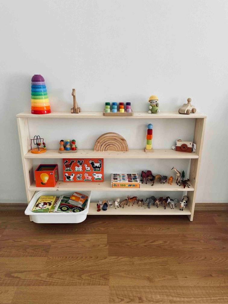 Montessori Toy Shelf Wooden Toy Storage Nursery Kids Shelf Etsy UK