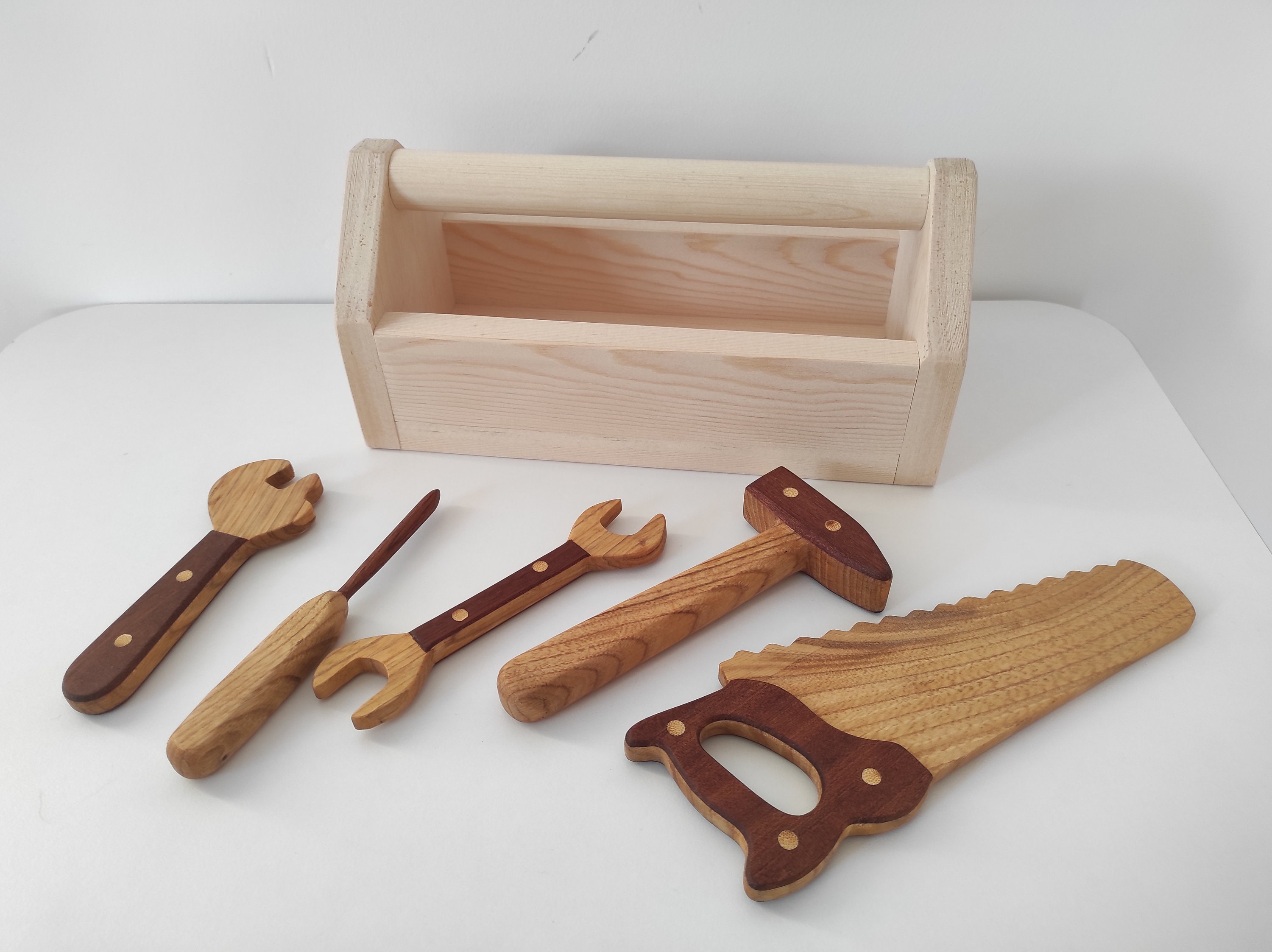 Plain Wood 2x Box Storage 30x20x14cm Handel Wooden Boxes Craft Keeping Toy Tool 