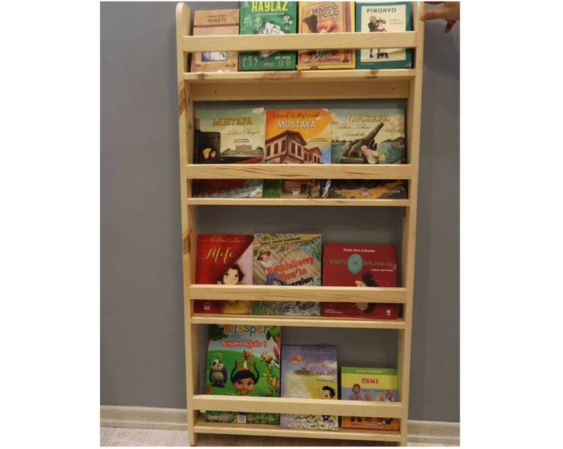 Montessori Wooden Bookcase Montessori Bookshelf Kid's Etsy UK