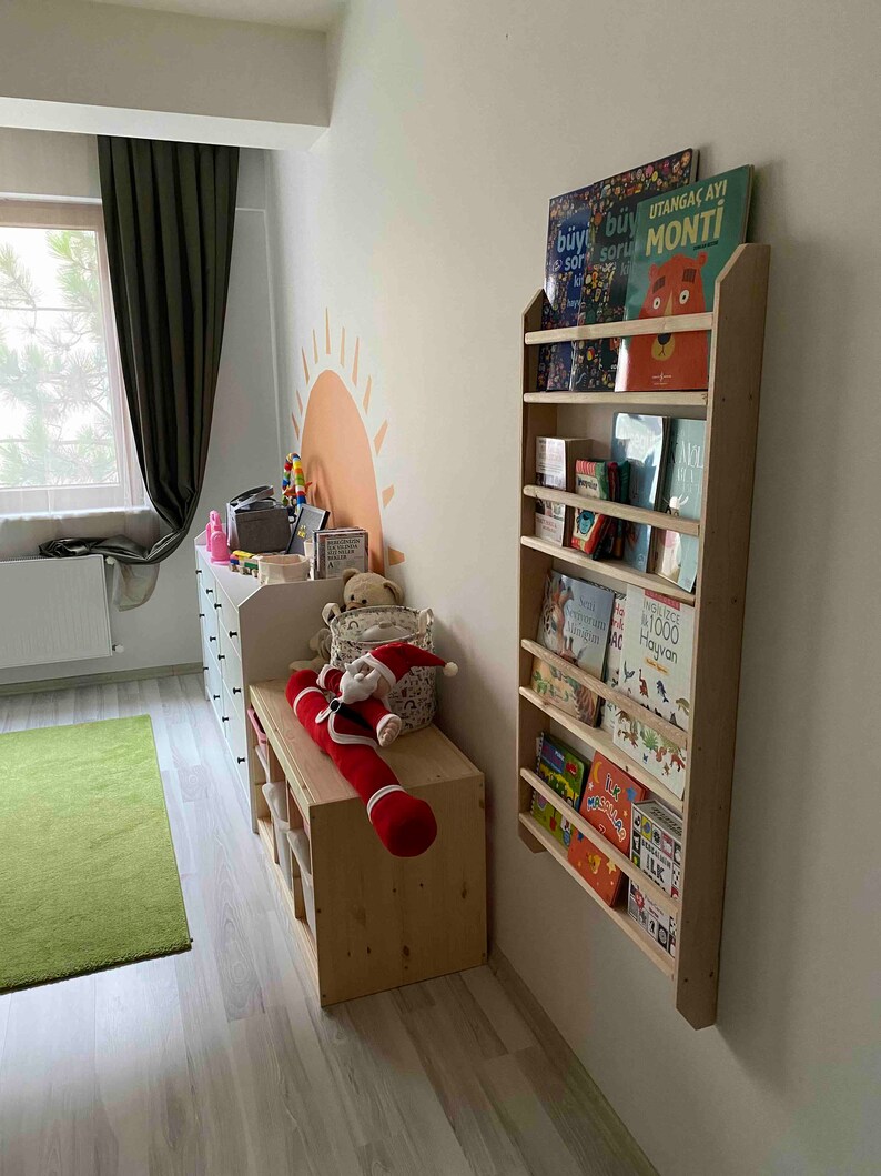 Montessori Wooden Bookcase Montessori Bookshelf Kid's Etsy UK