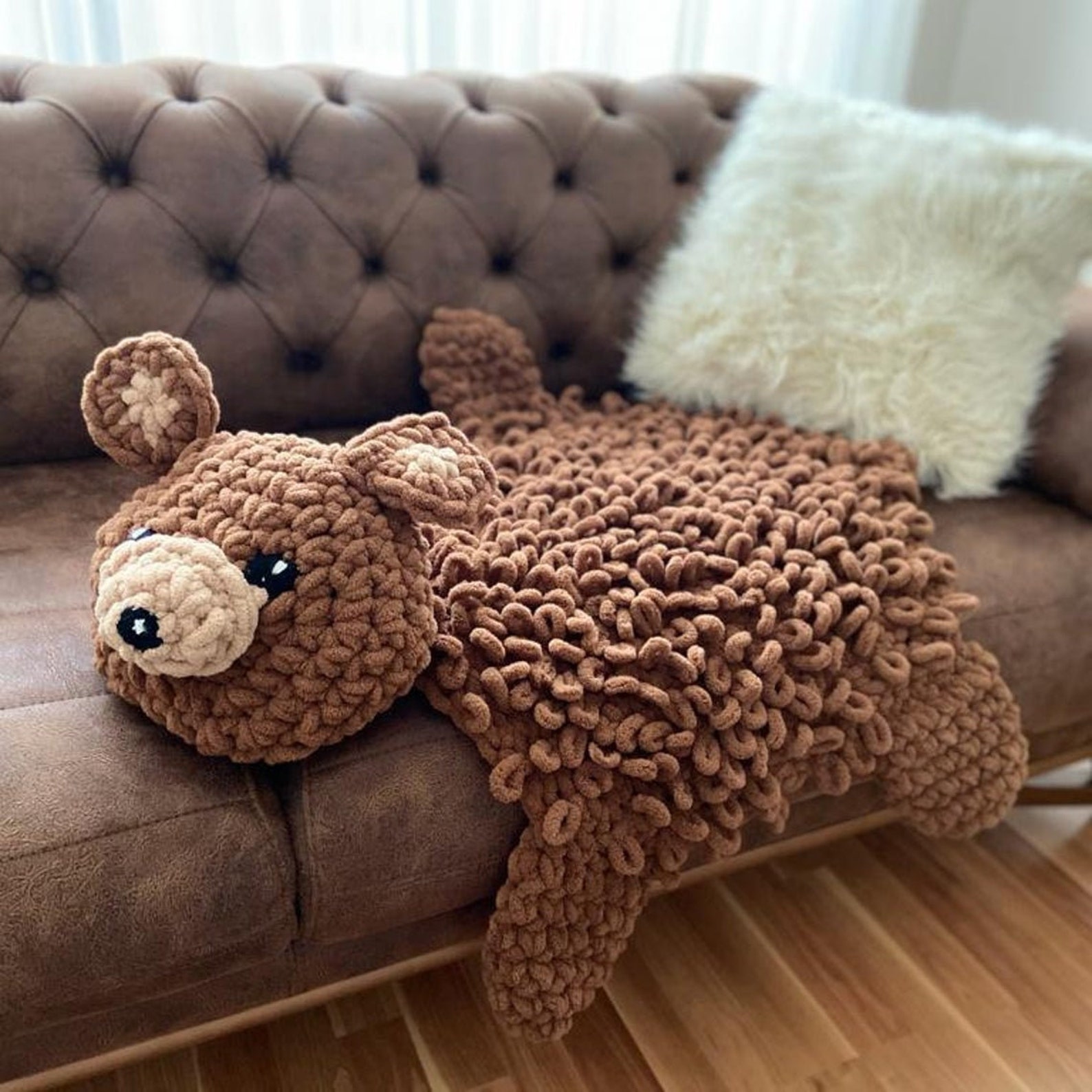 Bear Baby Rug Baby Plush Rug Play Mat Soft Baby Rug Puffy Etsy