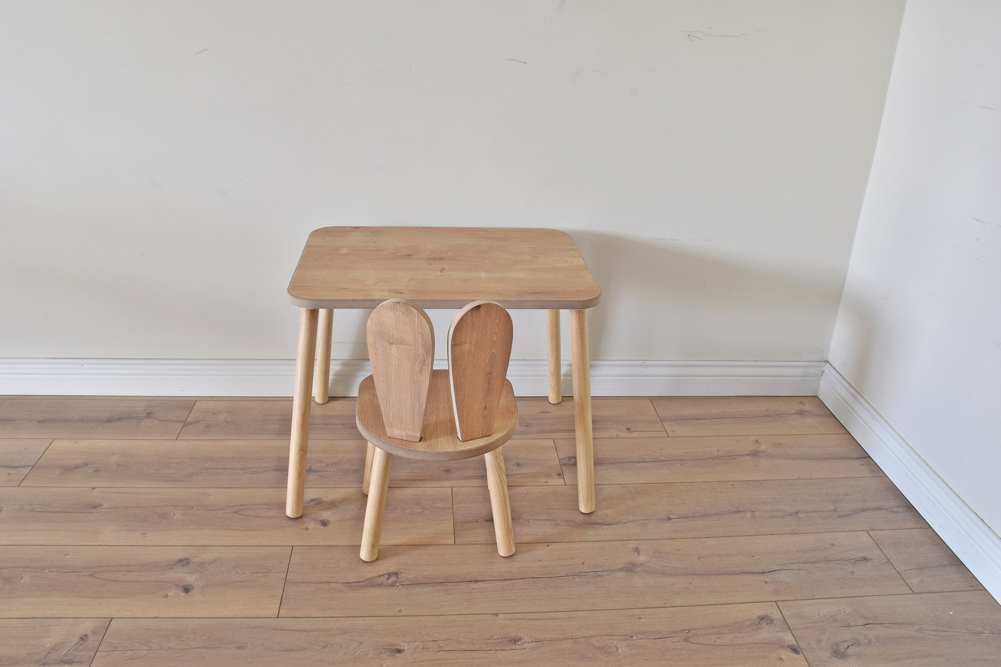 Bunny Chair Wooden Kids Table and Chair Set Montessori Table Etsy UK