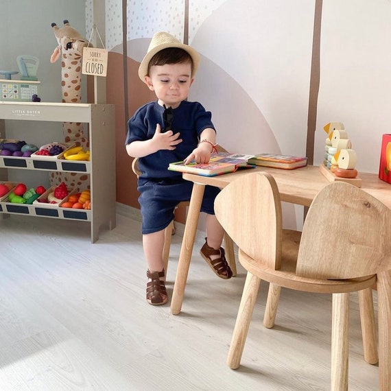 Ensemble De Table Et De Chaise En Bois Pour Enfants Table En Etsy Canada