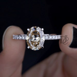 1.66 CT Oval Cut Canary Yellow Moissanite Hidden Halo Engagement Ring,Round Cut Wedding Ring, Anniversary Ring, Bespoken Ring, Designer Ring