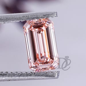 2.25 CT Emerald Cut Pink Lab Grown Diamond,IGI Certified Fancy Vivid Pink Lab Diamond,Loose Diamond for Custom Engagement Ring,Gift for her