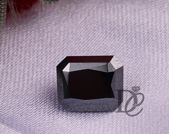 Super Shiny Jet Black 2.41CT Radiant Diamond Cut Real Loose Moissanite for Ring, Earring, Pendant And Jewelry Making,Solid Black Diamond