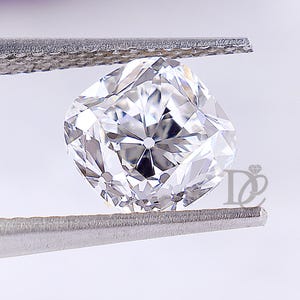 Old Mine Square Cushion Cut Diamond,2 carat Lab Grown Diamond For Solitaire Ring,Handcrafted Loose Diamond,Vintage Style Old Cut For Jewelry