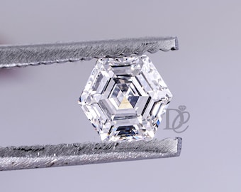 Diamante de laboratorio de 1,50 ct con talla hexagonal escalonada, color E/VSS1, diamante suelto para anillo de compromiso personalizado, regalo para ella, diamante para mujer