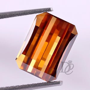 3.65CT Pixel Cut Cognac Brown Moissanite Diamond,Rectangle Shape Loose Diamond for Rings & Solitaire Pendant,Unique Color Moissanite Diamond