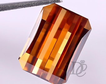3.65CT Pixel Cut Cognac Brown Moissanite Diamond,Rectangle Shape Loose Diamond for Rings & Solitaire Pendant,Unique Color Moissanite Diamond