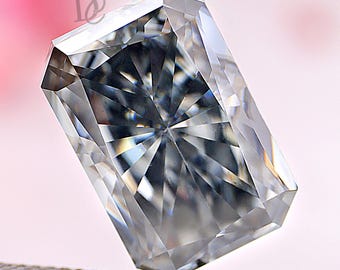 9.33 CT Radiant Cut Gray Loose Moissanite Diamond,Unique Handcrafted Moissanite For Engagement Ring,Wedding Ring or Pendant,Anniversary Gift