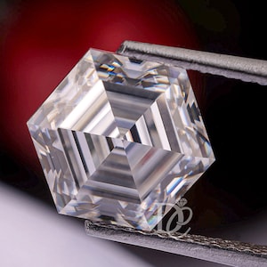 2.5CT Hexagon Cut Moissanite,8 Corner Step Cut Loose Moissanite,Antique Moissanite for Custom ring and Earrings,Anniversary/Birthday Gift