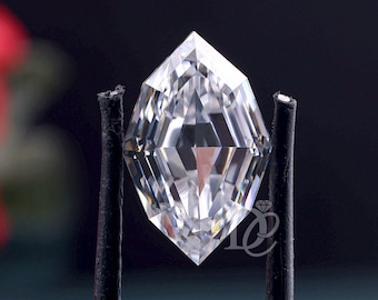 White Moissanite Handmade cut Dutch Marquise shape Step cut Gemstone Loose Brilliant Stone By Excellent Cut For Jewelry Making Antique Stone