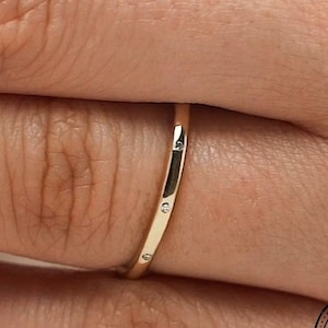 Round Eternity Wedding Band in Flush Set Eternity Band 1.1 MM Round Cut Moissanite, 14K Gold, Engagement Band, Matching Wedding Band,