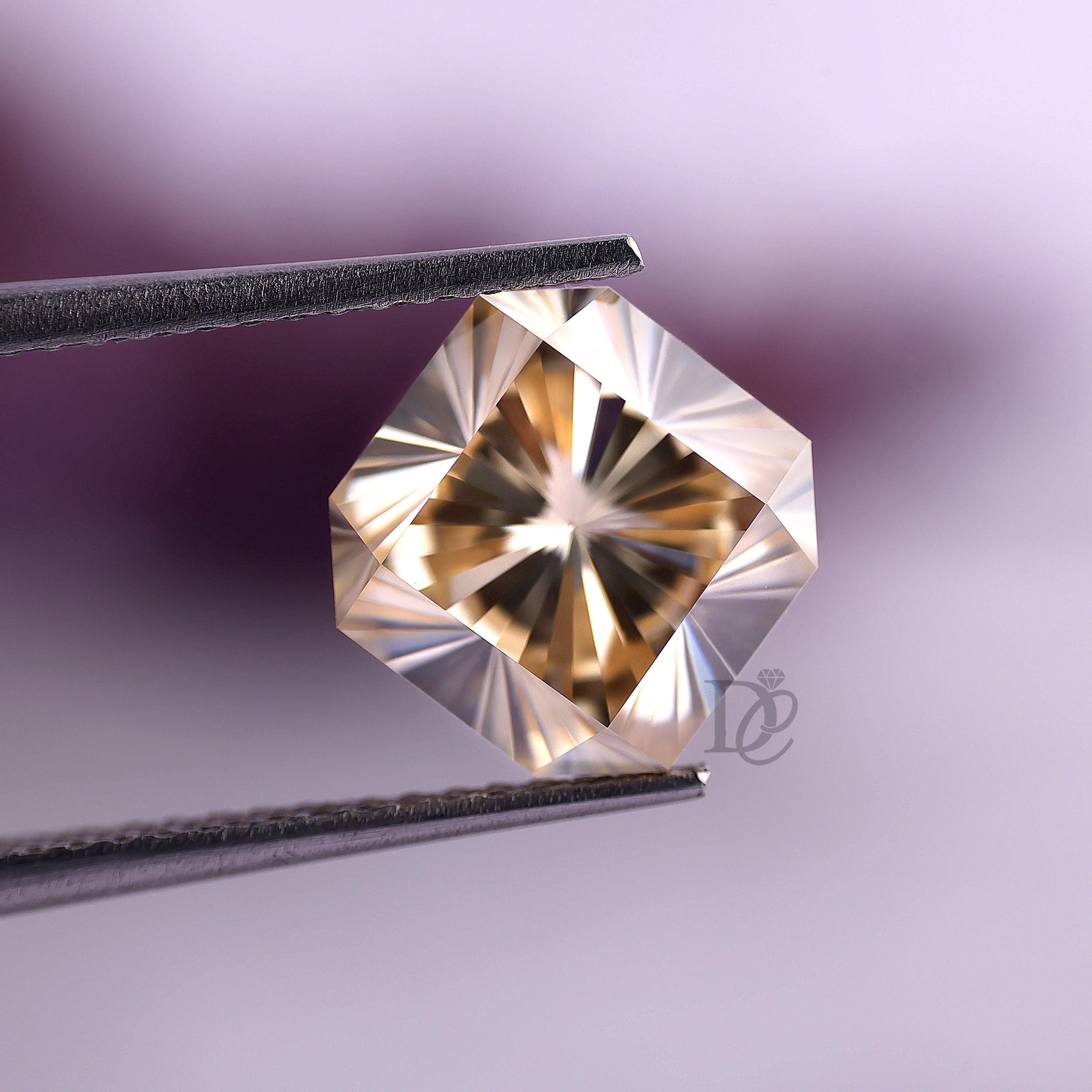 2.5CT Fantasy Square Yellow Loose Moissanite, Gemstone For Engagement Ring,Earrings,Pendent,Bespoken Jewelry,Unique Gift For Her