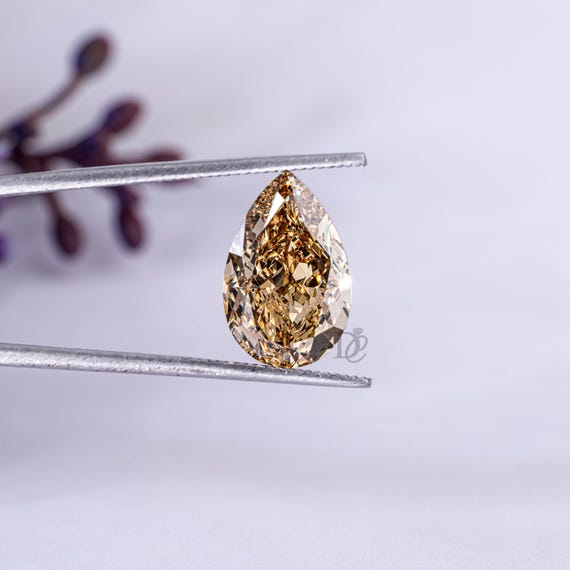 Pear Cut Yellow Lab Grown Diamond,8 CT Fancy Deep Yellow Diamond,Loose Diamond for Custom Engagement Ring,Teardrop Diamond,Anniversary Gifts