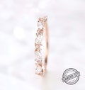 Vintage Moissanite Marquise Cut Round Wedding Band, 10K Rose Gold Wedding Band, Half Eternity Band, Promise Ring Anniversary Band Ring,