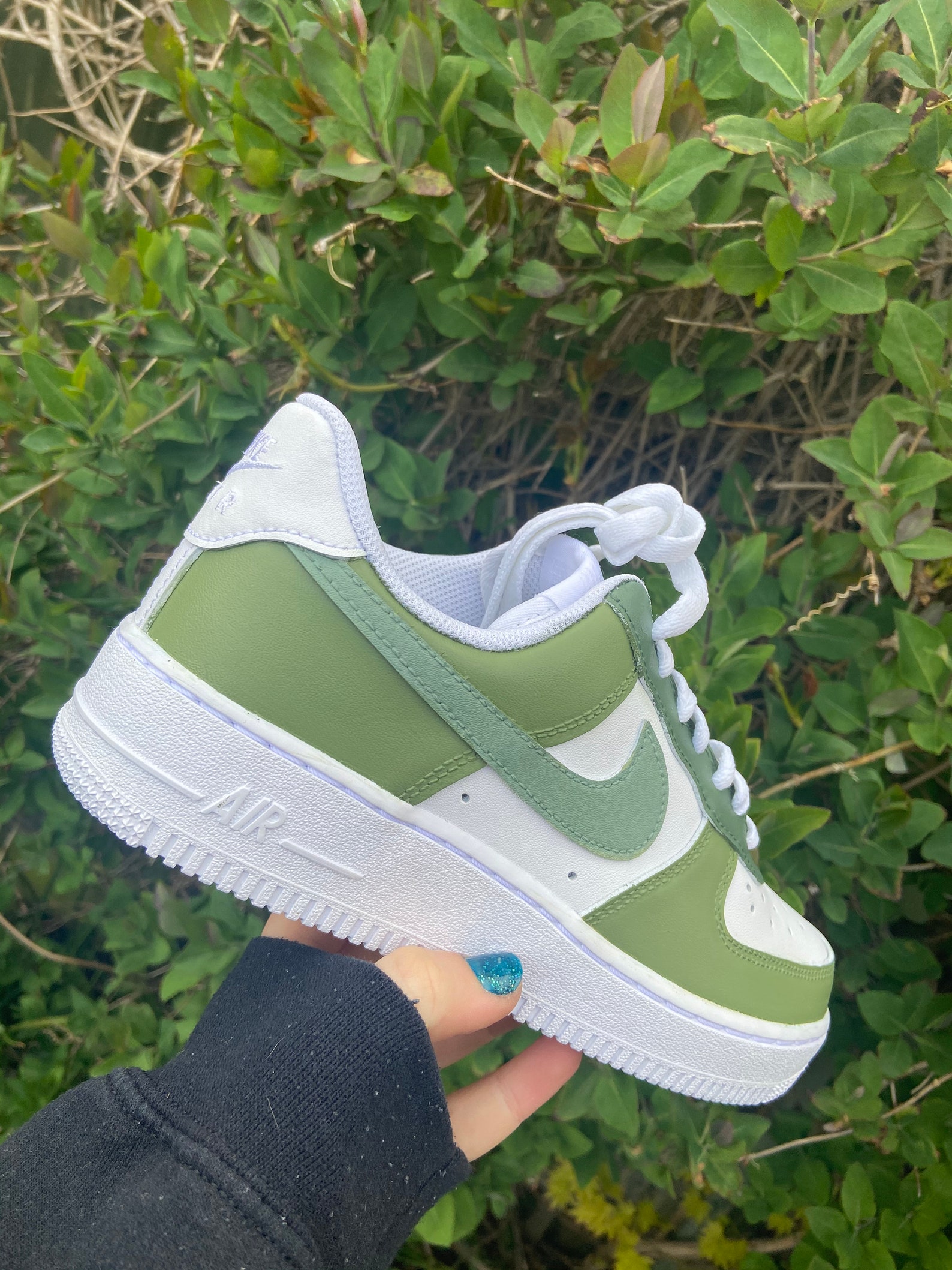 Green/Sage Custom Air Force 1's | Etsy