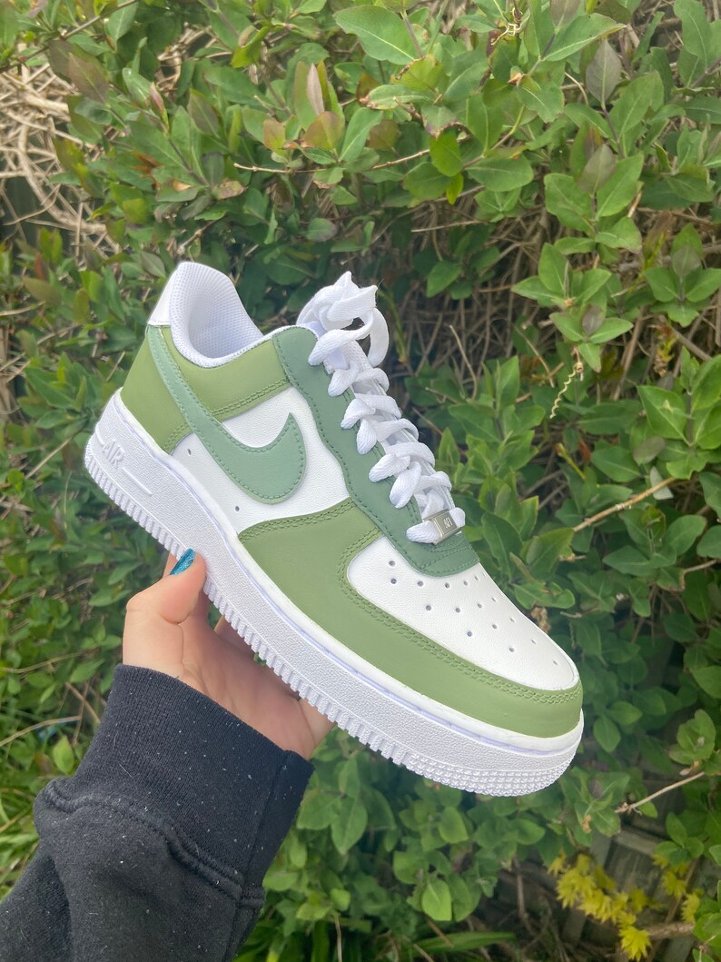 Green/Sage Custom Air Force 1's | Etsy