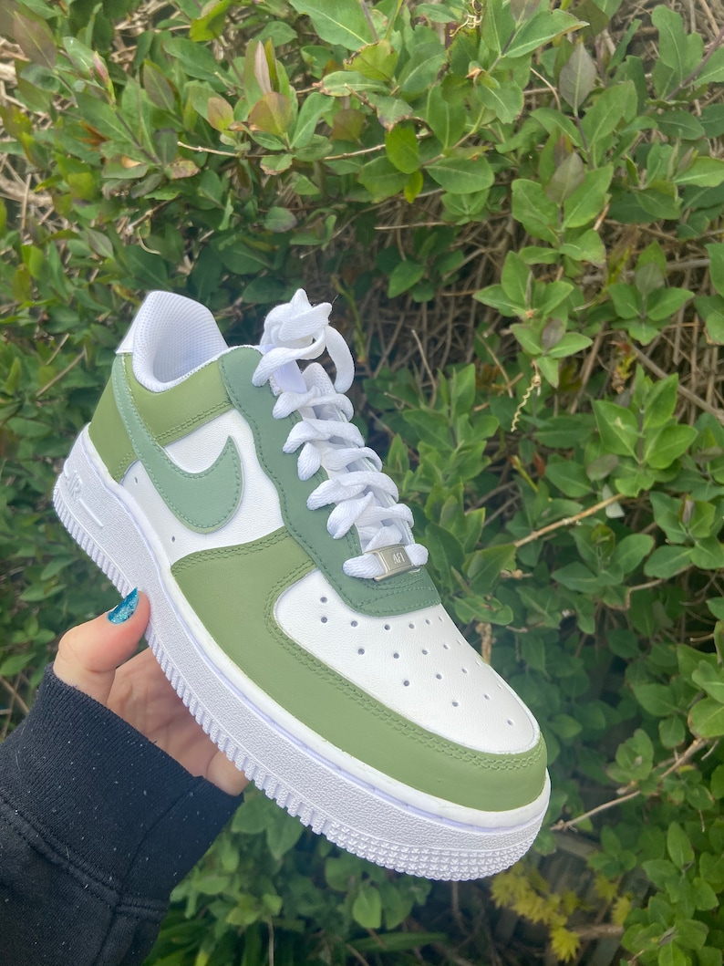 Green/Sage Custom Air Force 1's | Etsy