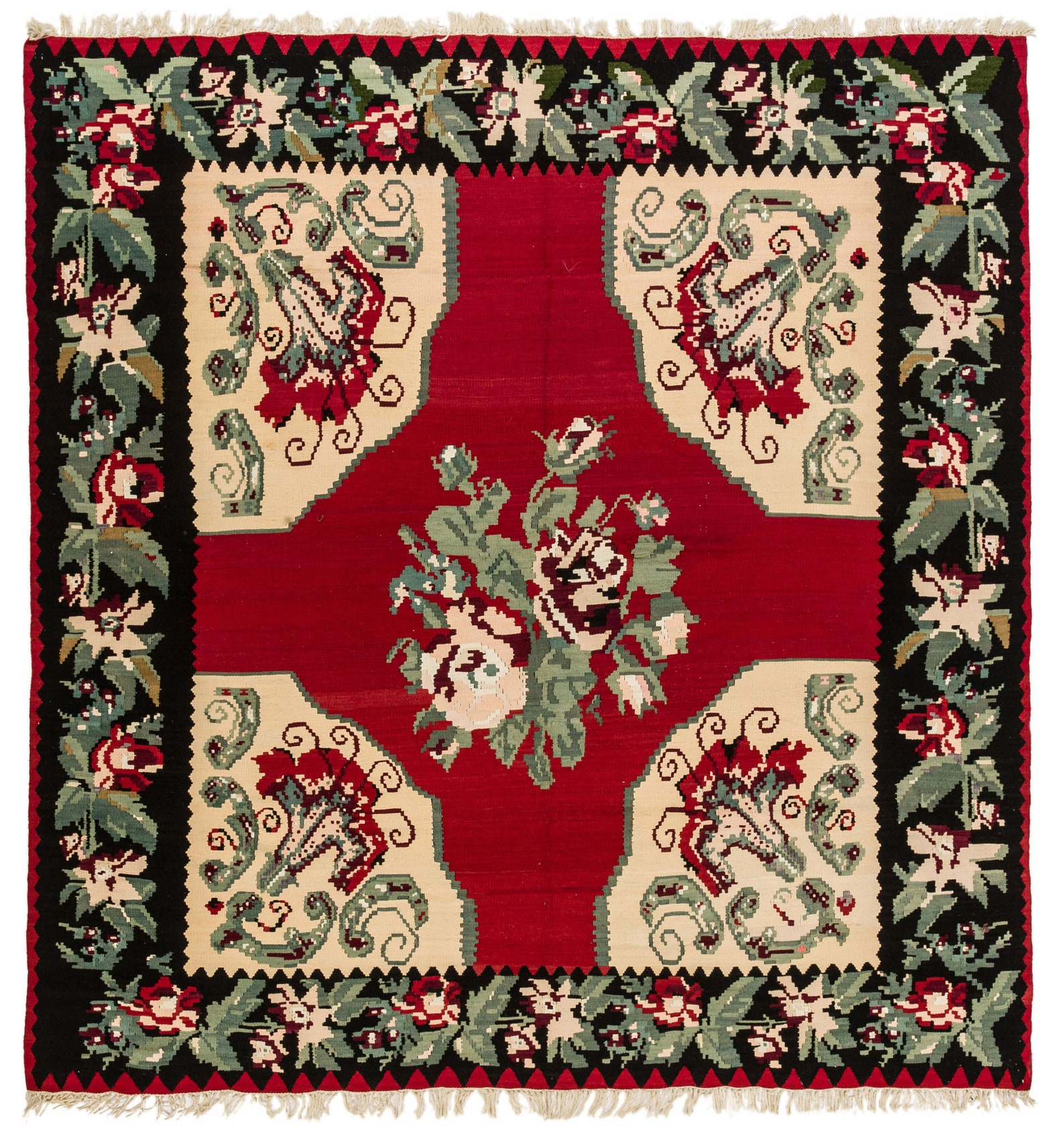 Red Square Rug 7x7 Floral Decorative Carpet Red Corner Rug Etsy