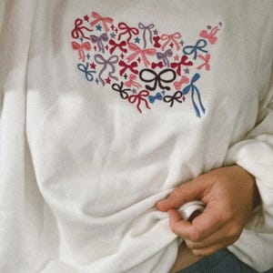 United Bögen von Amerika gesticktes Sweatshirt, Staaten Sweatshirt, amerikanische Girlie Bögen, Karte