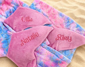 Embroidered Mermaid Blanket- Sweet gift for young girls who love mermaids and being cozy