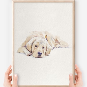 Golden Retriever Print, Gifts for Dog Lovers, Pet Memorial Gift, Pet Portrait, Golden Retriever Wall Art Print