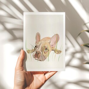 French Bulldog Memorial Printable, Watercolor Dog Portrait, Pet Loss Gift, Printable Dog Wall Art