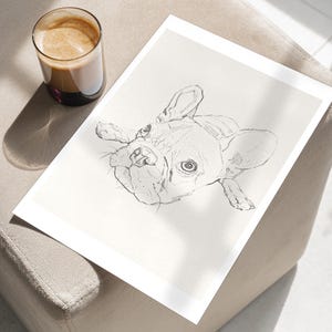 French Bulldog Dog Lover Gift, Frenchie Pencil Drawing Wall Art, Bulldog Poster Print