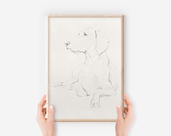 Art mural Braque de Weimar, cadeau pour amoureux des chiens, art mural imprimable, téléchargement numérique, cadeau commémoratif chien, portrait d'animal de compagnie, téléchargement immédiat, cadeau imprimable