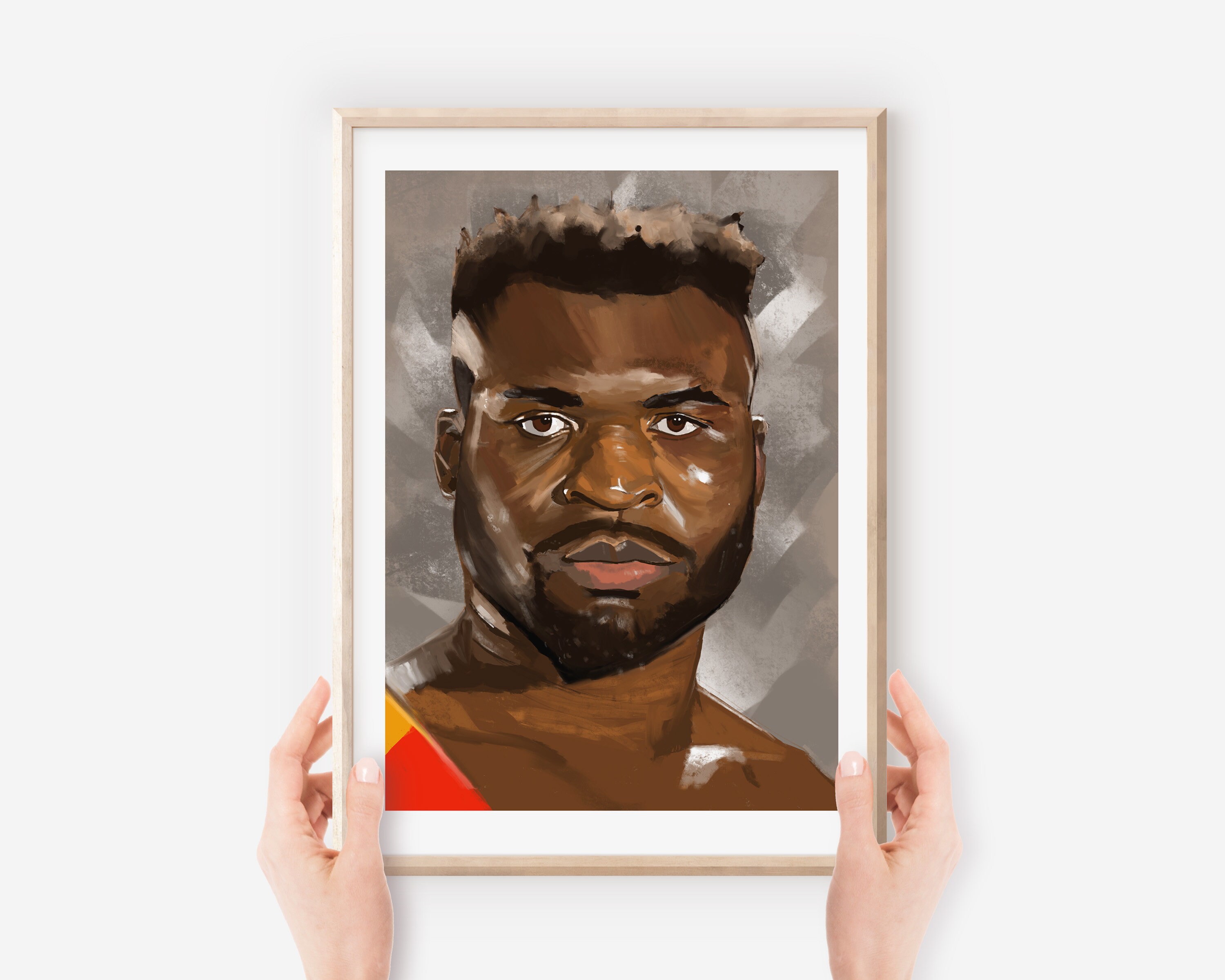 Francis Ngannou Painting, UFC Champion 'The Predator' Print