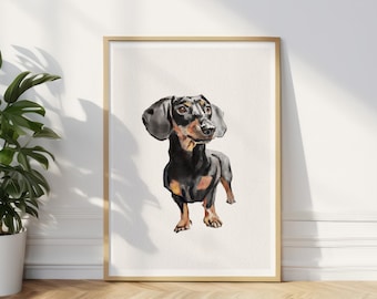 Herdenkingscadeau teckel – Wall Art Print Dog Loss Sympathy