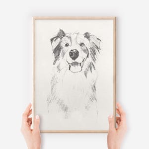 Australian Shepherd Printable Wall Art, Dog Lover Gift, Digital Download, Instant Download, Pet Portrait, Dog Memorial Gift, Dog Mom Gift