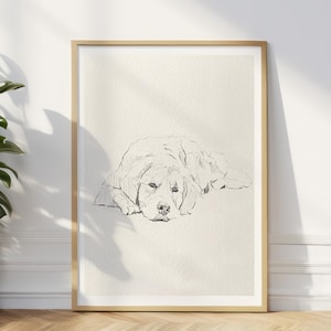 Arte imprimible de Golden Retriever, regalo conmemorativo para perros, arte mural de Golden Retriever, regalo para amantes de los perros, descarga digital, descarga instantánea, regalo para mamá perruna