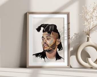 The Weeknd Art | Watercolor Wall Print | Music Lover Gift | Modern Home Decor | Celebrity Art Illustration | Limited Edition