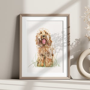 Regalo di compleanno / Regalo per gli amanti dei cani Cockapoo / Graziosa opera d'arte ad acquerello di Cockapoo / Decorazione murale per cani / Regalo per il proprietario di animali domestici