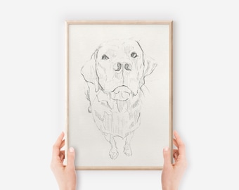 Labrador Portrait Gift, Dog Lover Gift, Labrador Wall Art Print, Pet Memorial Gift, Dog Mom Gift, Dog Dad Gift, Wall Art for Dog Lovers