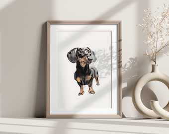 Dachshund Gift for Dog Lovers – Cute Dachshund Wall Art Print