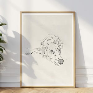Stampa artistica di un dalmata, regalo per la festa del papà, regalo per papà di un cane, ritratto di un animale domestico, carta per belle arti, fatto a mano, arte murale per amanti dei cani, opera d'arte dalmata