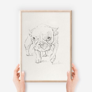 Französische Bulldogge Hunde-Liebhaber-Geschenk, Französische Bulldogge Haustier-Porträt, Hunde-Gedenkgeschenk, Hundemama-Geschenk, Hundevater-Geschenk, Französische Bulldogge-Wand-Kunstdruck