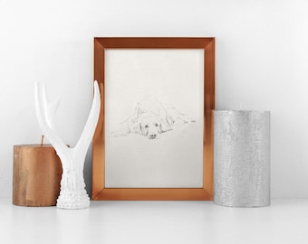 English Setter Wall Art Printable – Dog Portrait Digital Download