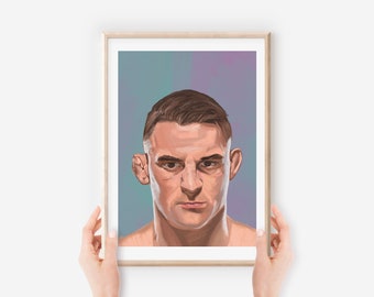 Dustin Poirier Painting | UFC Lightweight Art Print | &#39;The Diamond&#39; Dustin Poirier Artwork | UFC Fighter Wall Art | MMA Gift Idea