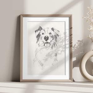 Australian Shepherd Art Print, Dog Lover Gift,Dog Memorial Gift, Australian Shepherd Wall Art,Pet Portrait Gift, Dog Mom Gift, Dog Dad Gift